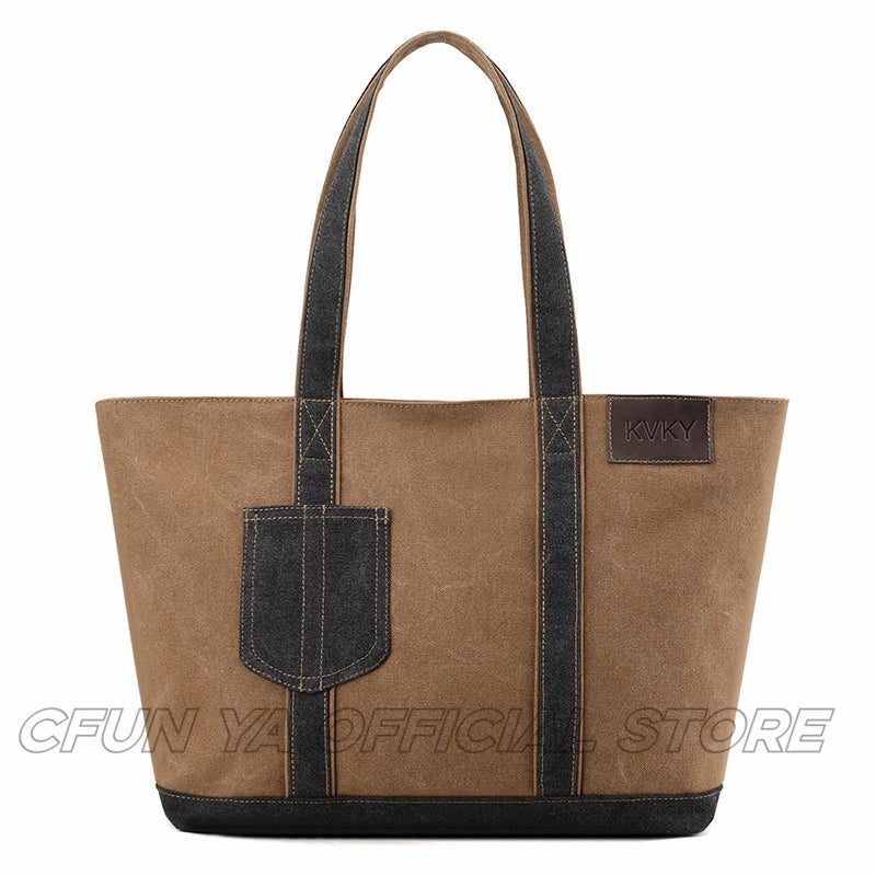 CFUN YA Fashion Trend Canvas Tote Bag For Women Large Capacity Female Shoulder Messenger Pack Travel Lady Handbag Shopping Bags