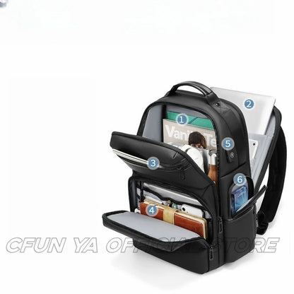 CFUN YA Fashion Trend Luxury Business Backpack Men Women 15.6 Inch Laptop Backpacks Oxford Travel Knapsack Students Schoolbag