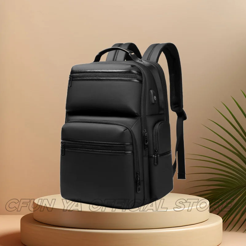 CFUN YA Fashion Trend Luxury Business Backpack Men Women 15.6 Inch Laptop Backpacks Oxford Travel Knapsack Students Schoolbag