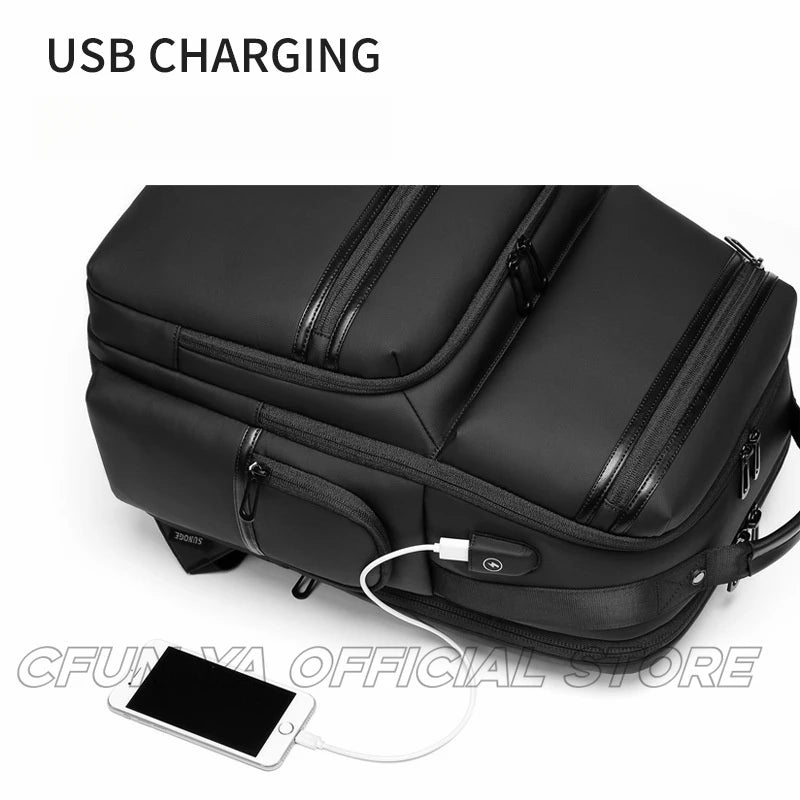CFUN YA Fashion Trend Luxury Business Backpack Men Women 15.6 Inch Laptop Backpacks Oxford Travel Knapsack Students Schoolbag