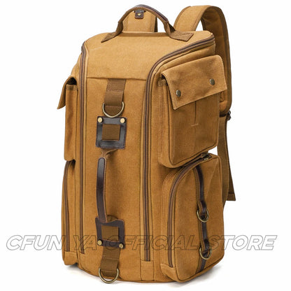 CFUN YA Fashion Trend Luxury Canvas Backpack For Men Women 15.6 Inch Laptop Bag Pack Outdoor Handbag Climbing Rucksack Mochilas