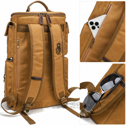 CFUN YA Fashion Trend Luxury Canvas Backpack For Men Women 15.6 Inch Laptop Bag Pack Outdoor Handbag Climbing Rucksack Mochilas