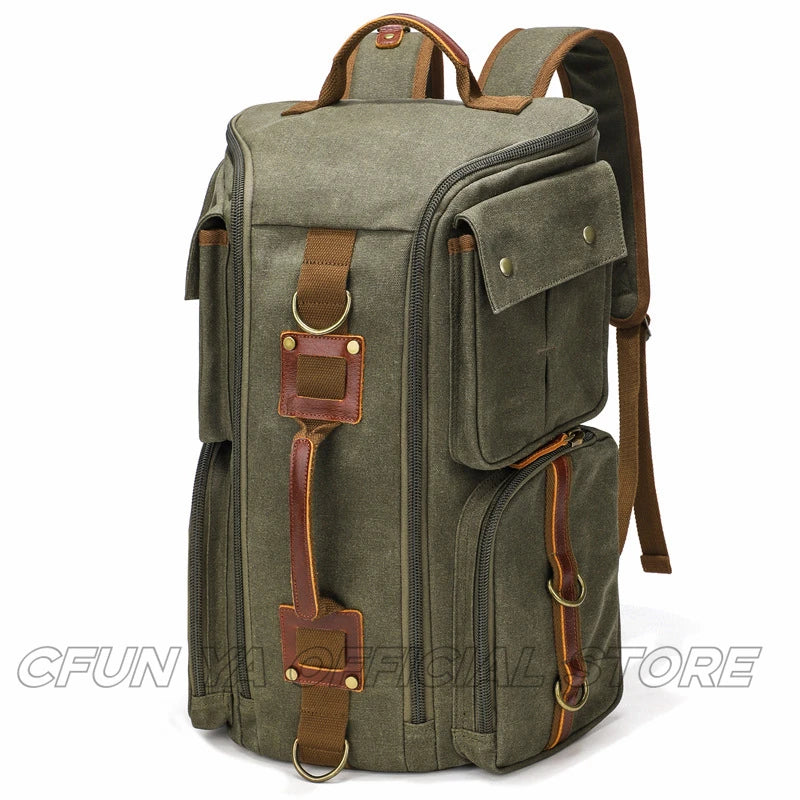 CFUN YA Fashion Trend Luxury Canvas Backpack For Men Women 15.6 Inch Laptop Bag Pack Outdoor Handbag Climbing Rucksack Mochilas