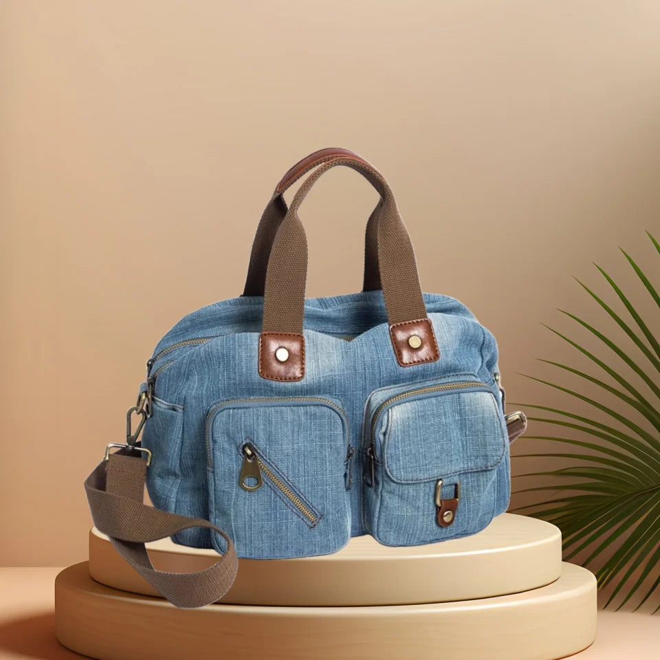 CFUN YA Fashion Trend Luxury Demin Handbag For Women Large Capacity Female Shoulder Cross Bag Travel Tote Pack Top Handle Bags