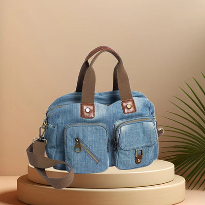CFUN YA Fashion Trend Luxury Demin Handbag For Women Large Capacity Female Shoulder Cross Bag Travel Tote Pack Top Handle Bags