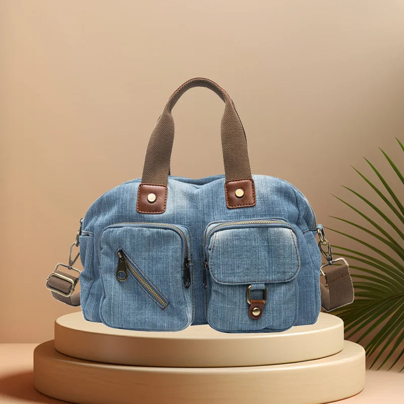 CFUN YA Fashion Trend Luxury Demin Handbag For Women Large Capacity Female Shoulder Cross Bag Travel Tote Pack Top Handle Bags