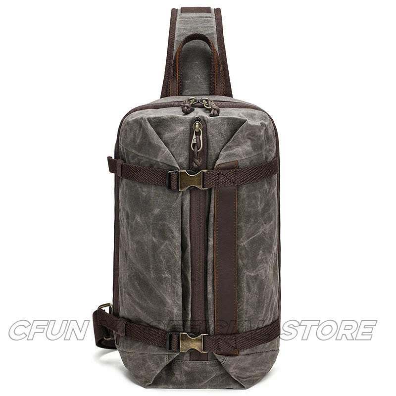 CFUN YA Fashion Trend Luxury Men's Chest Bag Canvas Sling Shoulder Bag Male Cross Bagpack Outdoor Backbag 크로스백 남성 Bolso Hombre