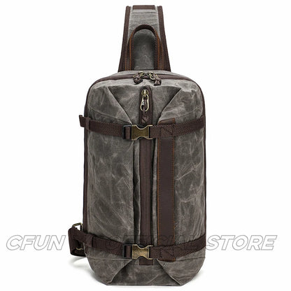 CFUN YA Fashion Trend Luxury Men's Chest Bag Canvas Sling Shoulder Bag Male Cross Bagpack Outdoor Backbag 크로스백 남성 Bolso Hombre