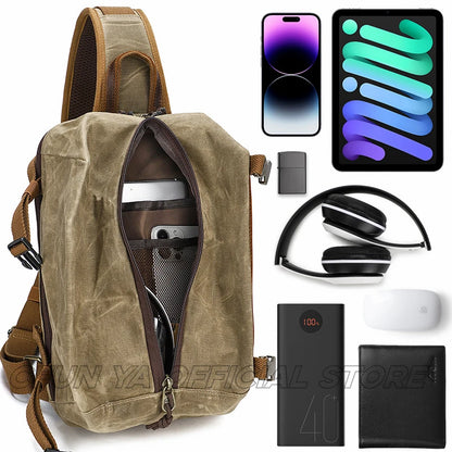 CFUN YA Fashion Trend Luxury Men's Chest Bag Canvas Sling Shoulder Bag Male Cross Bagpack Outdoor Backbag 크로스백 남성 Bolso Hombre