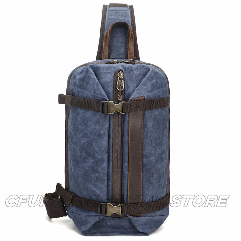 CFUN YA Fashion Trend Luxury Men's Chest Bag Canvas Sling Shoulder Bag Male Cross Bagpack Outdoor Backbag 크로스백 남성 Bolso Hombre