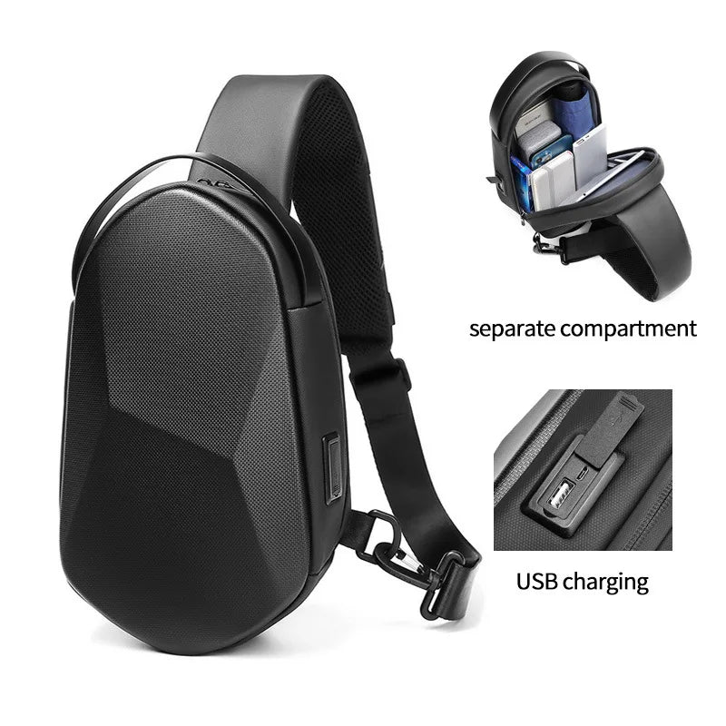 CFUN YA Fashion Trend Luxury Men's Chest Bag Multi-Functional Hardshell Motorcycle Backpack Outdoor Male Shoulder Crossbody Bags