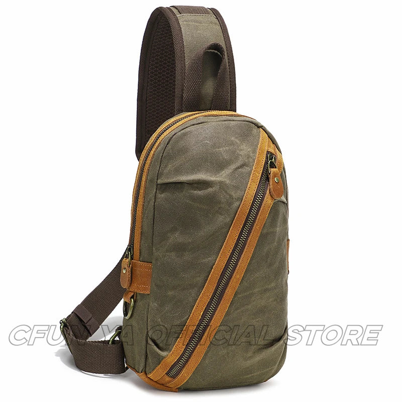 CFUN YA Fashion Trend Luxury Men's Cross Chest Bag Canvas Shoulder Bags Outdoor Climbing Backpack Male Sling Bag Sacoche Homme