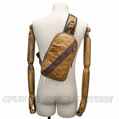 CFUN YA Fashion Trend Luxury Men's Cross Chest Bag Canvas Shoulder Bags Outdoor Climbing Backpack Male Sling Bag Sacoche Homme