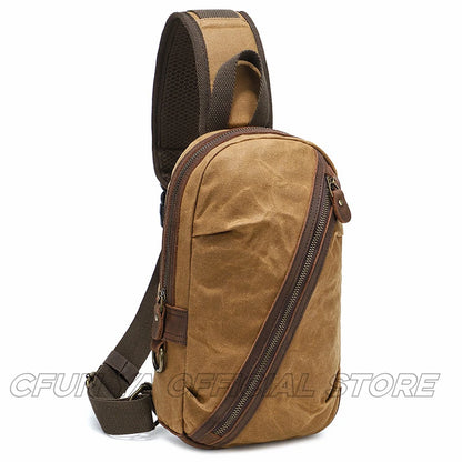 CFUN YA Fashion Trend Luxury Men's Cross Chest Bag Canvas Shoulder Bags Outdoor Climbing Backpack Male Sling Bag Sacoche Homme