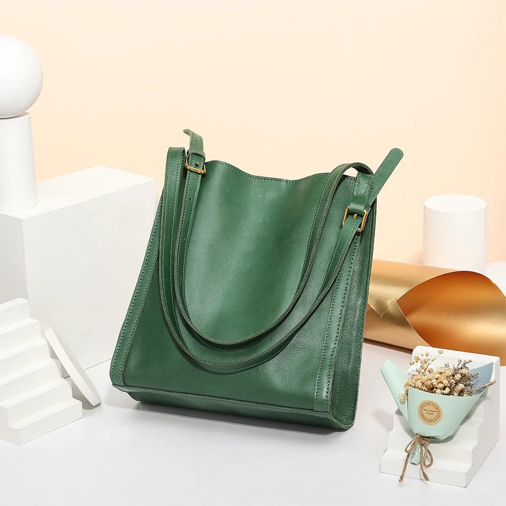 CFUN YA Fashion Trend Luxury Women's Handbag Genuine Leather Tote Bag Large Capacity Female Messenger Shoulder Bags Bolsa 2024