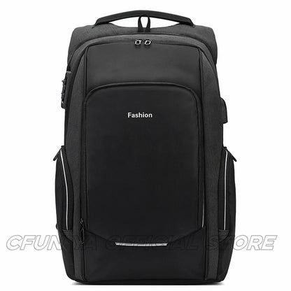 CFUN YA Fashion Trend Men Backpack Anti-Theft Password Travel Backpacking Notebook Bag Pack College Students Schoolbag Tactial
