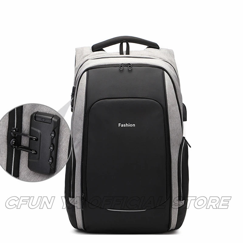 CFUN YA Fashion Trend Men Backpack Anti-Theft Password Travel Backpacking Notebook Bag Pack College Students Schoolbag Tactial