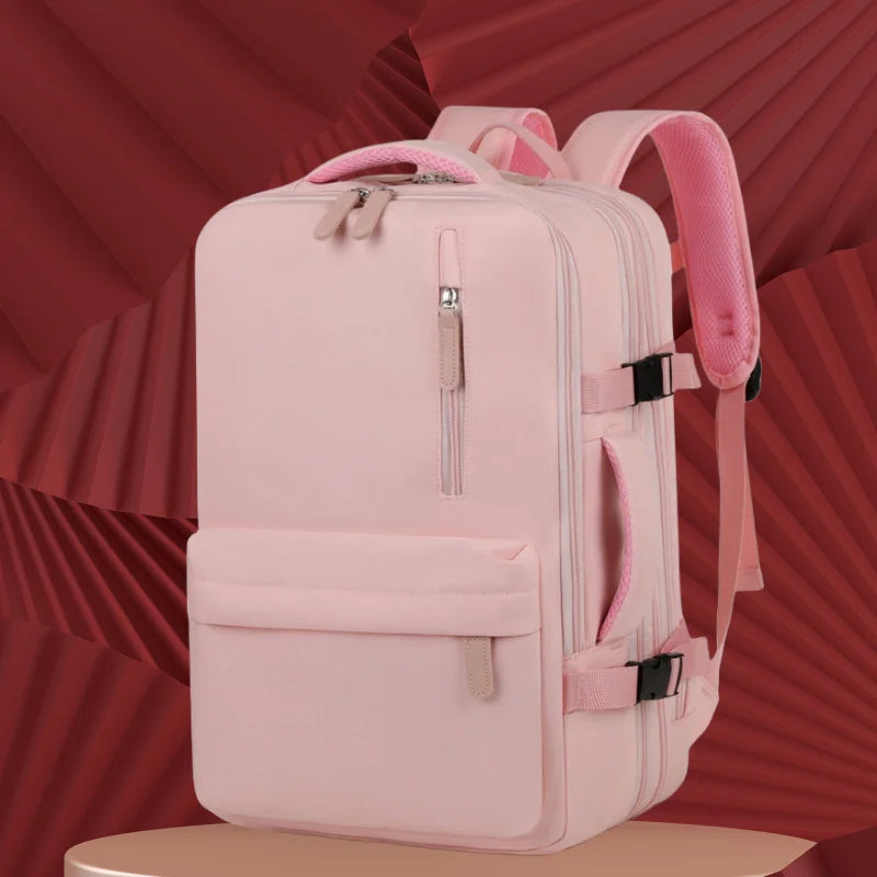 CFUN YA Fashion Trend Pink Women's Backpack Large Capacity Business 16 Laptop Bag Pack Collge Students Schoolbag Travel Rucksack