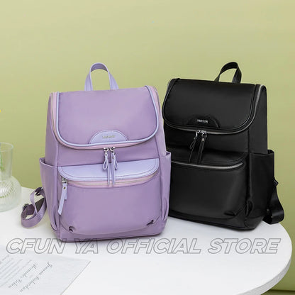 CFUN YA Fashion Trend Purple Women Backpack Summer Travel Female Shoulder Bag Students Schoolbag Lady Bagpack Mom's Bag Mochila