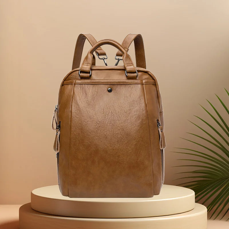 CFUN YA Fashion Trend Women Backpack Soft Leather Anti-Theft Bagpack Female Travel Backbag College Students Schoolbag Mochila