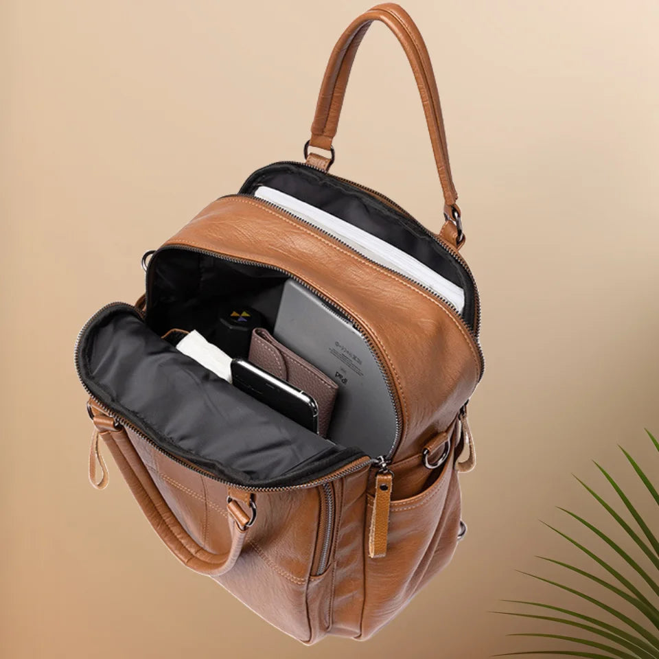 CFUN YA Fashion Trend Women Handbag PU Leather Female Travel Backpack Anti-Theft Bagpack College Student Schoobag Shoulder Bags