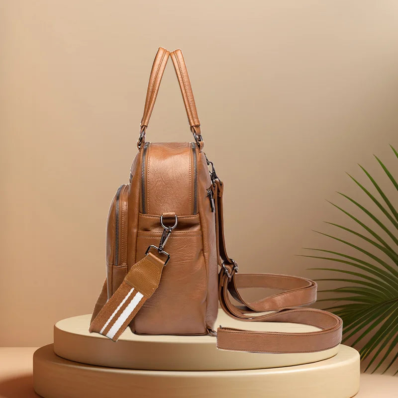 CFUN YA Fashion Trend Women Handbag PU Leather Female Travel Backpack Anti-Theft Bagpack College Student Schoobag Shoulder Bags