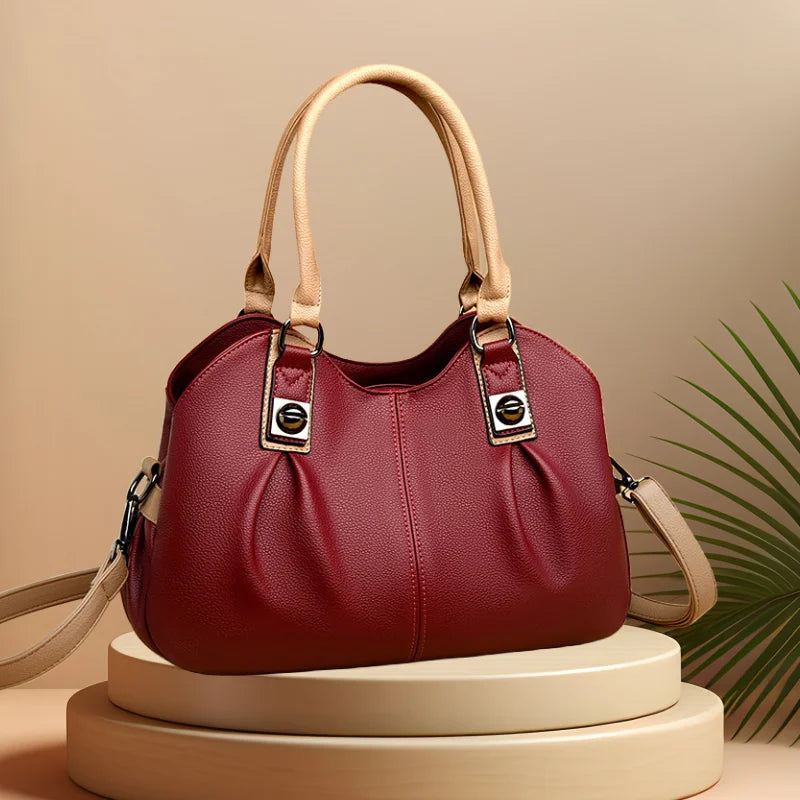 CFUN YA Fashion Trend Women's Handbag PU Leather Business Femmale Shoulder Cross Bag Lady Mummy Handbag Tote Pack Purse Bag 2024