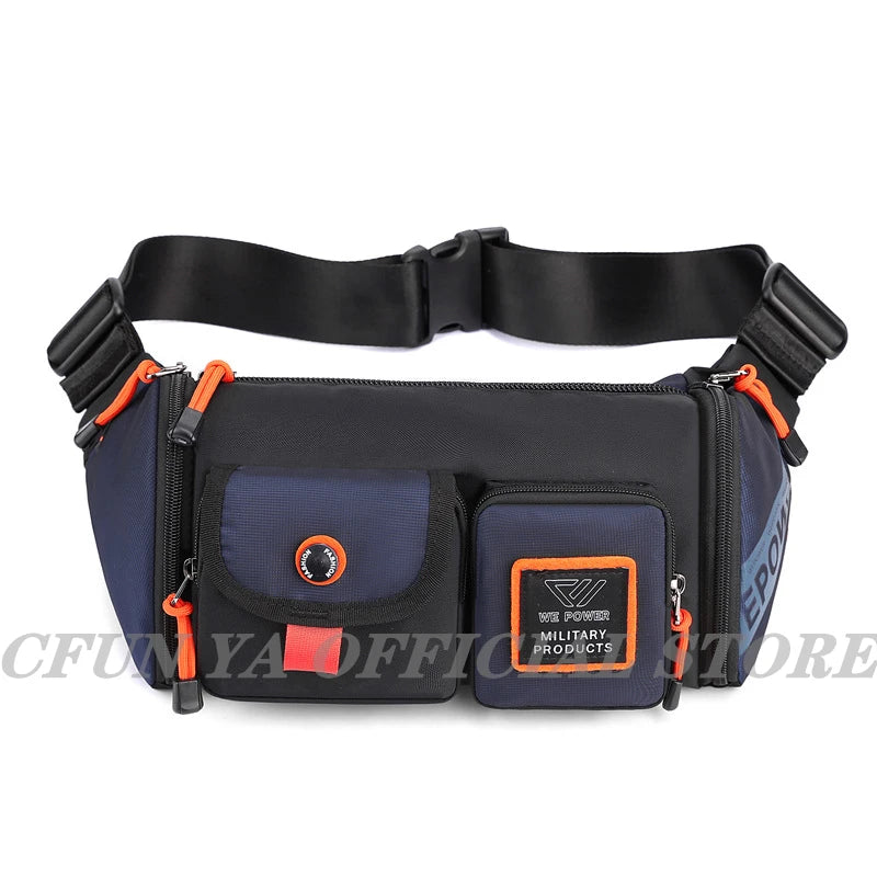 CFUN YA Fashion Waist Bags Men Casual Nylon Unisex Outdoor Sports Fanny Pack Travel Chest Bags One Shoulder Crossbody Backpack
