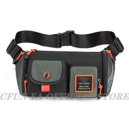 CFUN YA Fashion Waist Bags Men Casual Nylon Unisex Outdoor Sports Fanny Pack Travel Chest Bags One Shoulder Crossbody Backpack