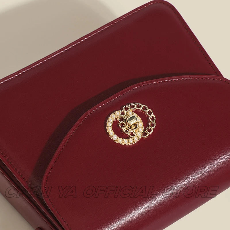 CFUN YA Fashion Wine Red Handbags For Women Pu Leather Female Shoulder Crossbody Bag Square Tote Messenger Pack Sac De Luxe Femm
