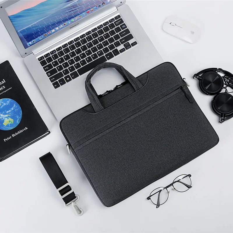 CFUN YA  Laptop Bag Sleeve Case For 13 14 15 inch Computer Shoulder Handbag Waterproof Notebook Cover Women Briefcase Handle Bag