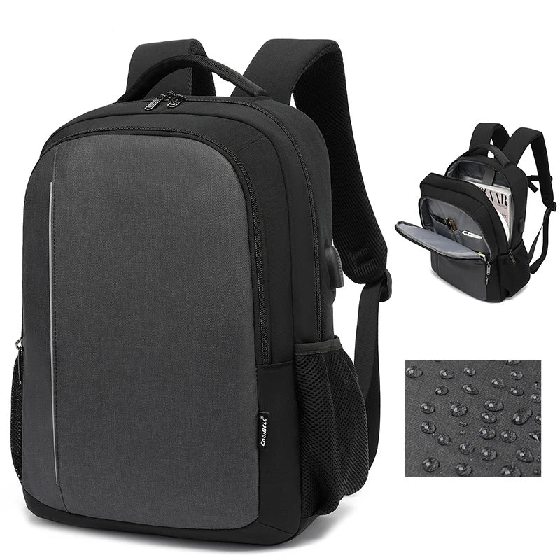 CFUN YA Large Men Backpack Laptop 15.6 Backpacks Gray High School Bags Teen College Student Back Pack Multifunctional Bagpack