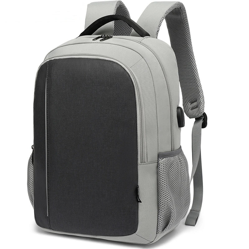 CFUN YA Large Men Backpack Laptop 15.6 Backpacks Gray High School Bags Teen College Student Back Pack Multifunctional Bagpack