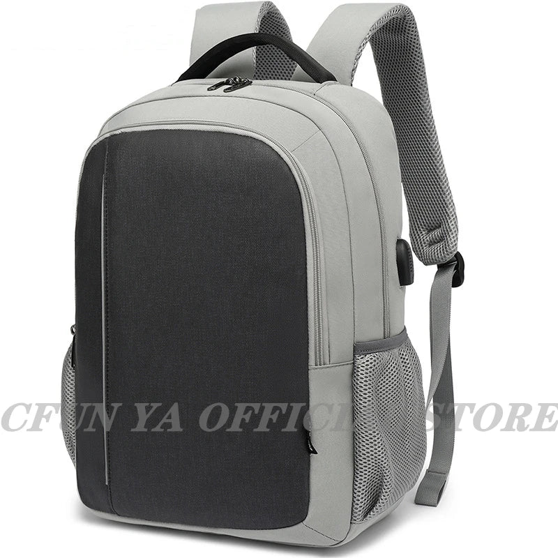 CFUN YA Large Men Backpack Laptop 15.6 Backpacks Gray High School Bags Teen College Student Back Pack Multifunctional Bagpack