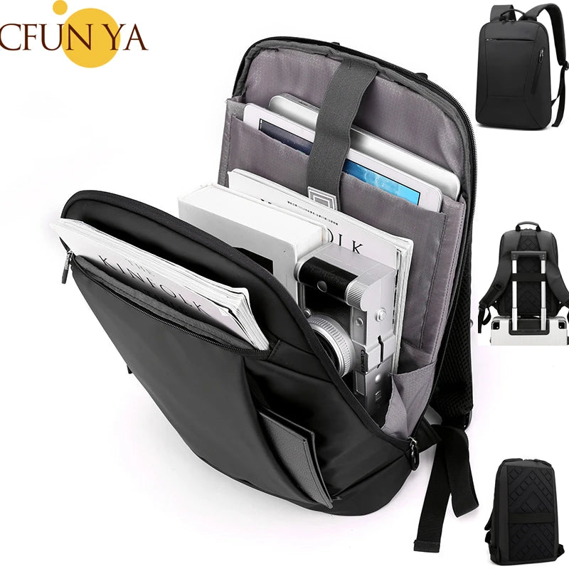 CFUN YA Luxury 2023 Slim Business Backpack For Men Lightweight 15.6 Laptop Backpacks Waterproof Male Schoolbag Causal Rucksack