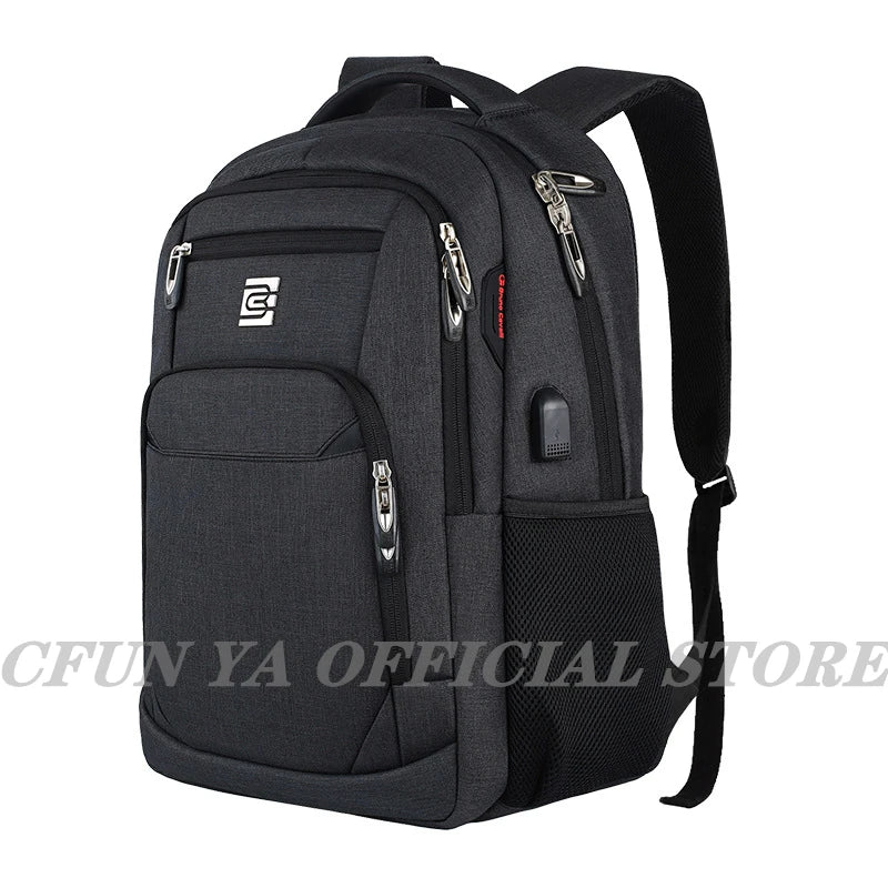 CFUN YA Luxury Backpacks Men Laptop Bagpack Multifunctional USB WaterProof Big Capacity Daily Work Business Back Pack Rucksack