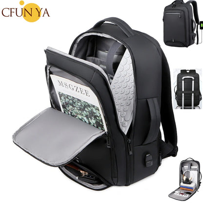 CFUN YA Luxury Black 15.6" Laptop Backpack Travel Handbag Backbag Scalable Notebook Backpacks Business Men's Bag Pack Rucksack