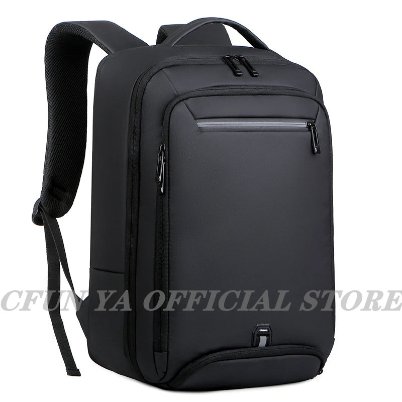 CFUN YA Luxury Black 15.6" Laptop Backpack Travel Handbag Backbag Scalable Notebook Backpacks Business Men's Bag Pack Rucksack