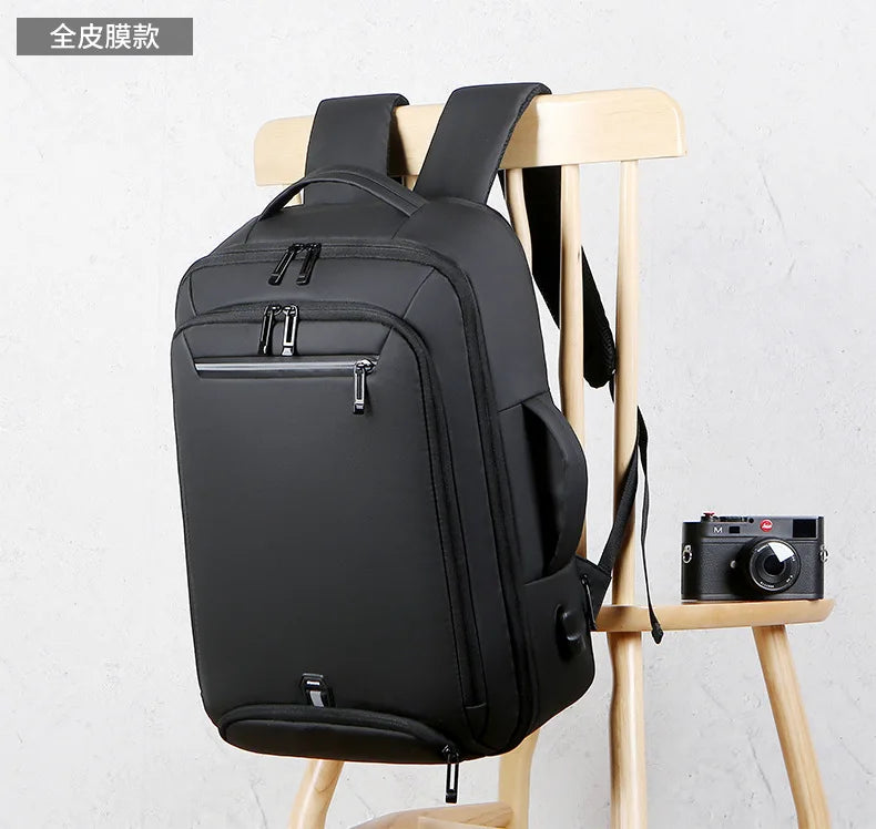 CFUN YA Luxury Black 15.6" Laptop Backpack Travel Handbag Backbag Scalable Notebook Backpacks Business Men's Bag Pack Rucksack