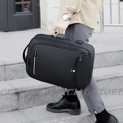 CFUN YA Luxury Black 15.6" Laptop Backpack Travel Handbag Backbag Scalable Notebook Backpacks Business Men's Bag Pack Rucksack