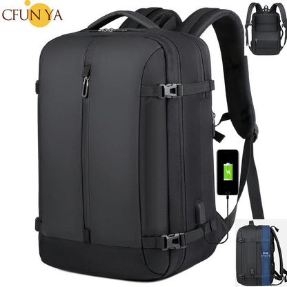 CFUN YA Luxury Black Scalable Travel Backpack For Men USB Business Laptop Backpacks Male Anti-Theft Bag Pack Teen Schoolbag New