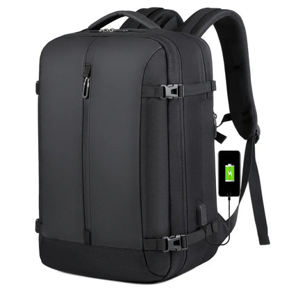 CFUN YA Luxury Black Scalable Travel Backpack For Men USB Business Laptop Backpacks Male Anti-Theft Bag Pack Teen Schoolbag New
