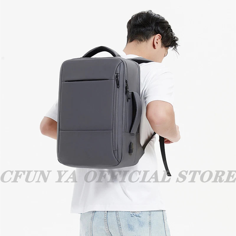 CFUN YA Luxury Business Men's Backpack 15.6 Inch Laptop Backpacks Oxford Waterproof Male Travel Bagpack Rucksack Causal Back Bag