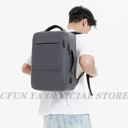 CFUN YA Luxury Business Men's Backpack 15.6 Inch Laptop Backpacks Oxford Waterproof Male Travel Bagpack Rucksack Causal Back Bag