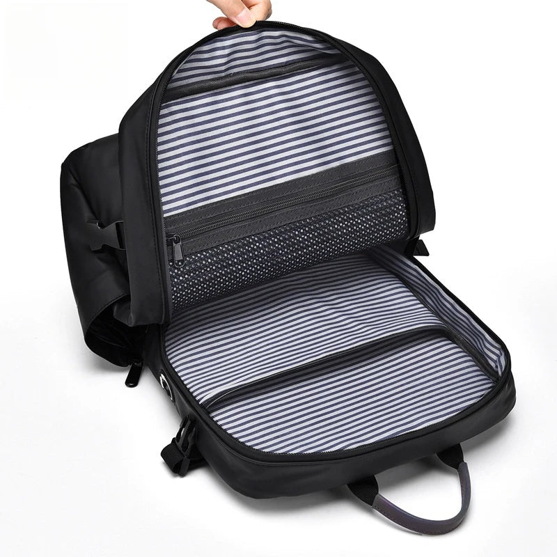CFUN YA Luxury Causal Backpack With Earphone Port Waterproof Women Men 15.6 Laptop Backpack Travel Rucksack Schoolbag Student