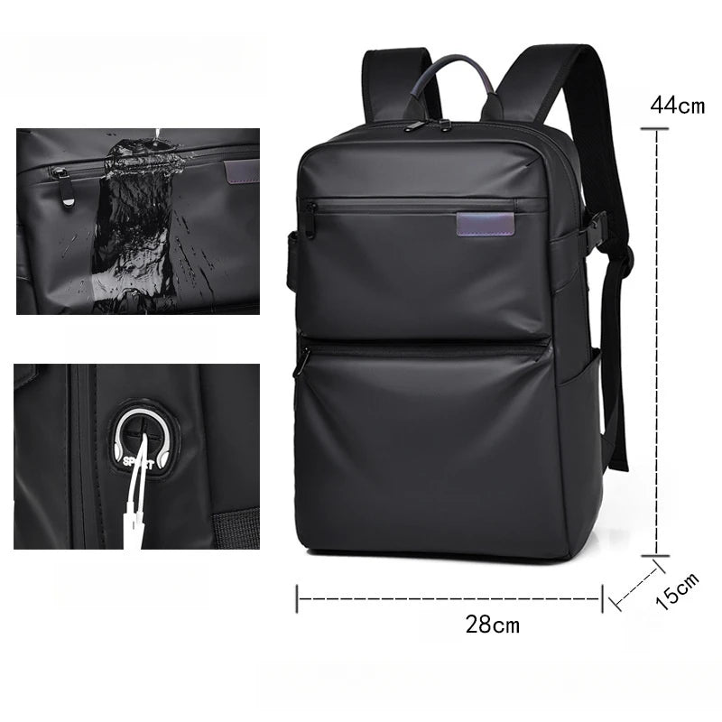 CFUN YA Luxury Causal Backpack With Earphone Port Waterproof Women Men 15.6 Laptop Backpack Travel Rucksack Schoolbag Student