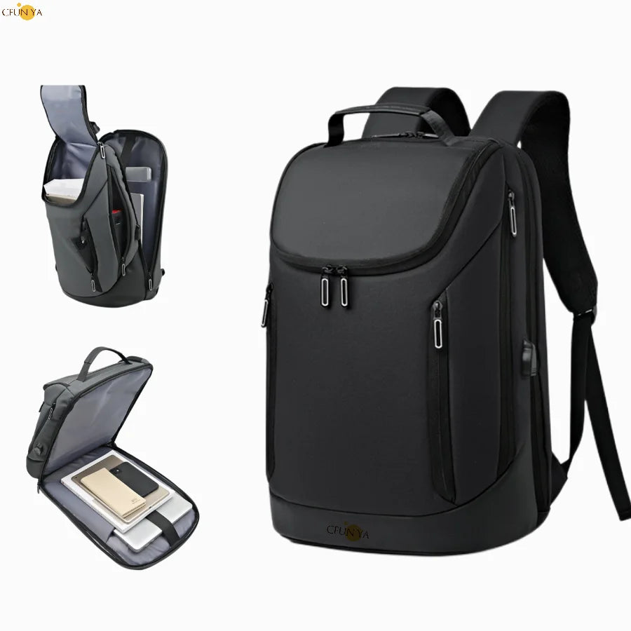 CFUN YA Luxury Designer Business 15.6 Inch Laptop Backpack Men USB Students SchoolBag Waterproof Travel Rucksack Mochila Daypack