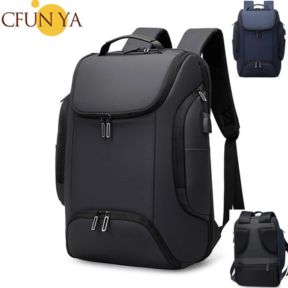CFUN YA Luxury Fall Men Business Backpack 15.6 Inch Laptop Backpacks College Travel Bagpack Anti-Theft Black USB Notebook Bag