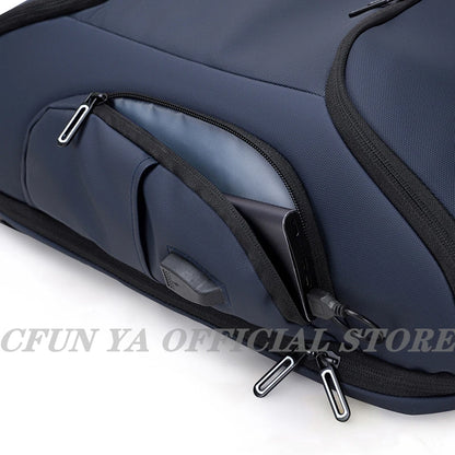 CFUN YA Luxury Fall Men Business Backpack 15.6 Inch Laptop Backpacks College Travel Bagpack Anti-Theft Black USB Notebook Bag
