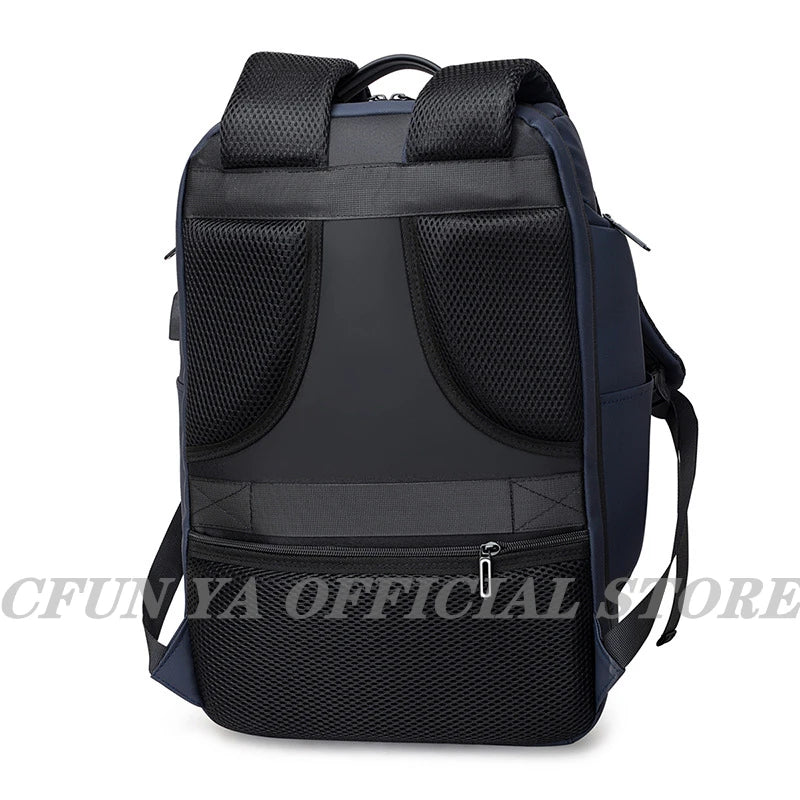 CFUN YA Luxury Fall Men Business Backpack 15.6 Inch Laptop Backpacks College Travel Bagpack Anti-Theft Black USB Notebook Bag